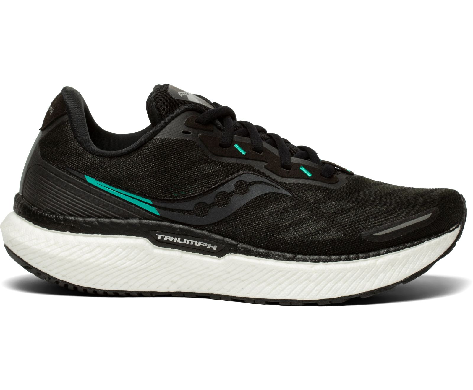 Women\'s Saucony Triumph 19 Wide Running Shoes Black / White | Singapore 214YXFU